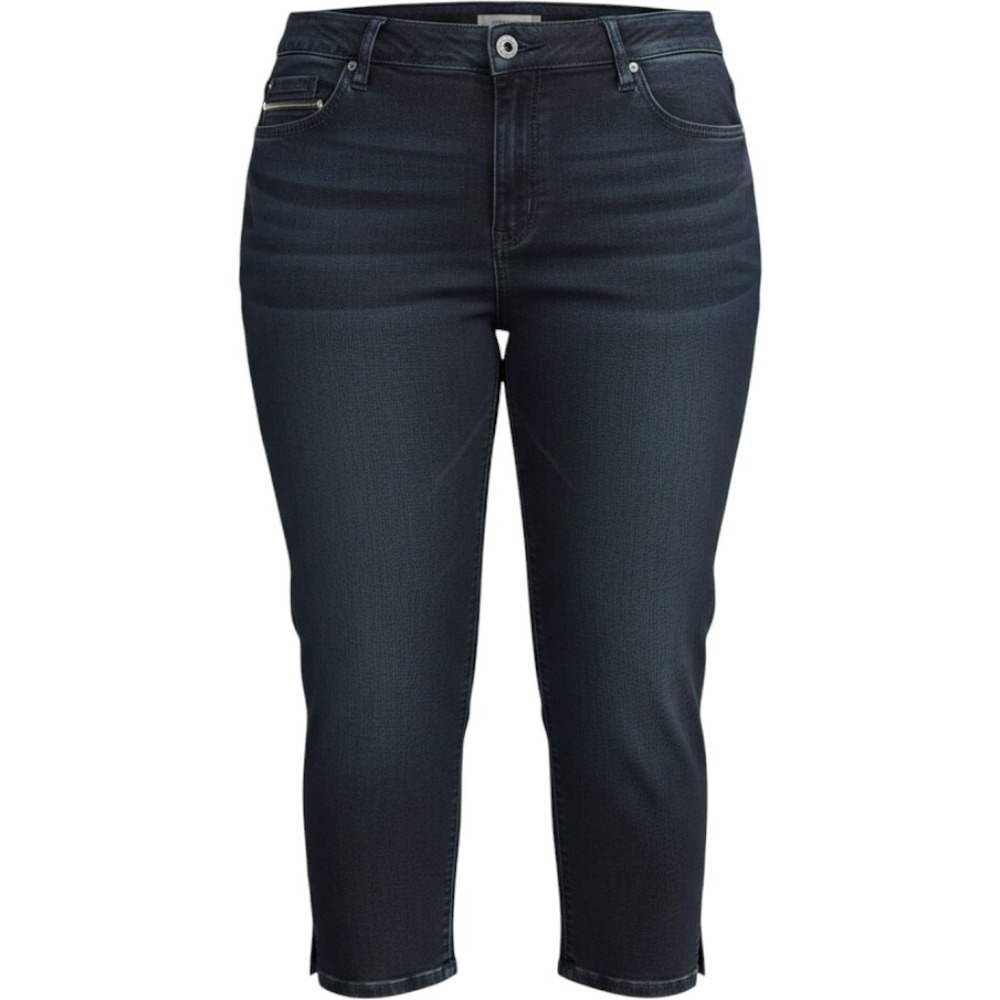 Democracy Ab Technology Dark Wash Skimmer Jeans Womens 24W Plus Size Cropped